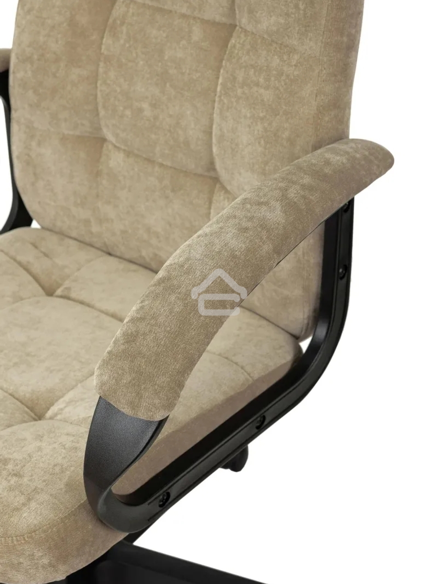 Кресло руководителя Бюрократ CH 002 Fabric Light-21 песочный, крестов. пластик