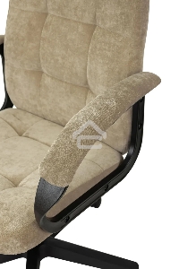 Кресло руководителя Бюрократ CH 002 Fabric Light-21 песочный,  крестов. пластик