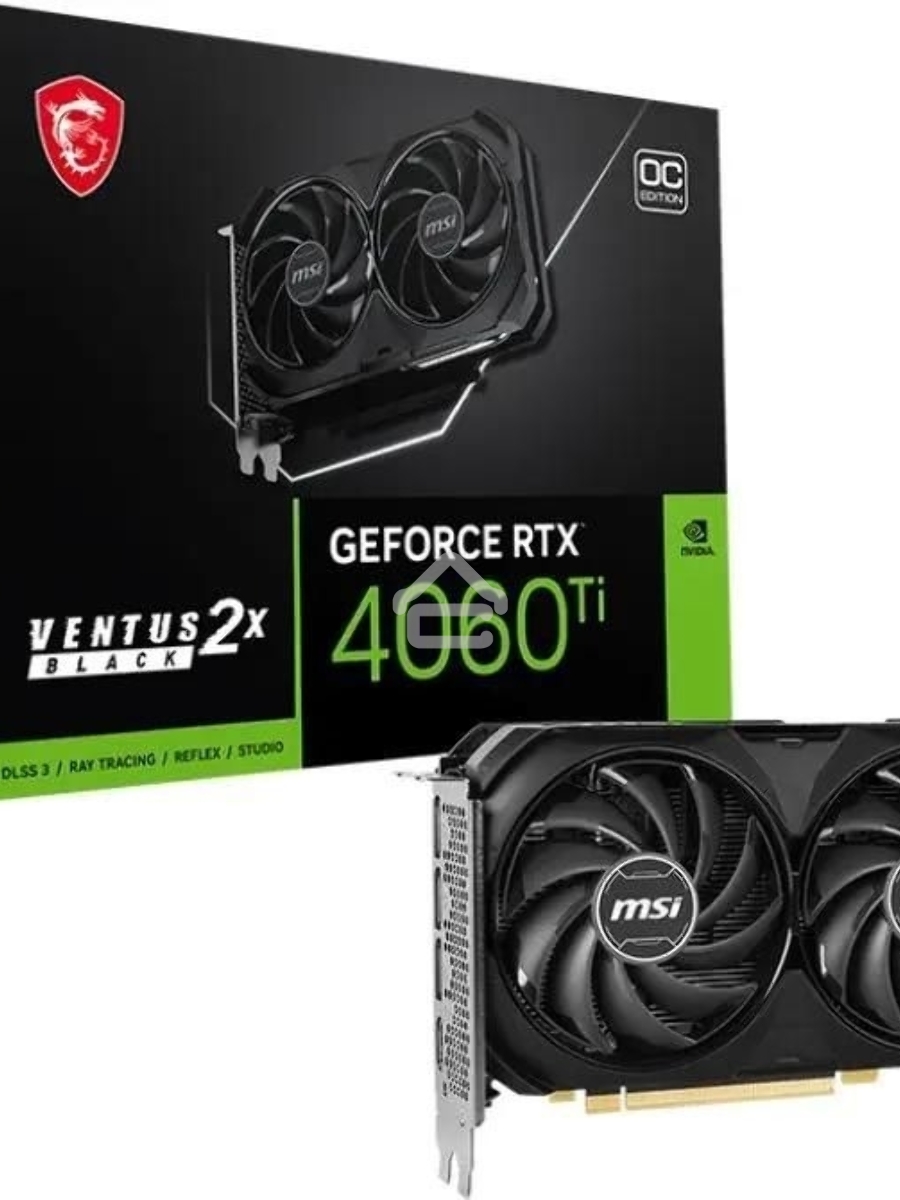 Видеокарта MSI RTX4060Ti VENTUS 2X BLACK OC PCI-E 4.0 8 ГБ GDDR6, 128 бит, DisplayPort x3, HDMI