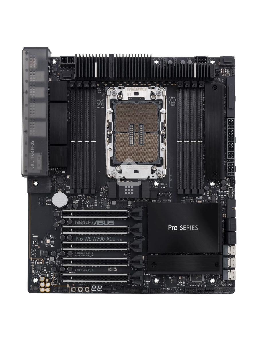 Серверная материнская плата ASUS Pro WS W790-ACE, LGA 4677, Intel W790, 8xDDR5, 4xSATA, 2xM.2, 5xPCIe 5.0 x16, 1xLAN 2.5Gb, 1xLAN 10Gb, 2xUSB 2.0 (9 pin), 1xUSB 3.2 Gen 1 (19 pin), 1xUSB 3.2 Gen 2x2 Type-C, 3.5 мм x5, SSI-CEB