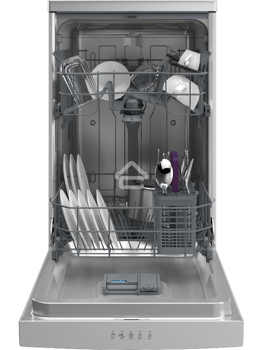 Посудомоечная машина Beko BDFS15020S, серебристая, 44.8 см, 10 компл., 49 дБ, класс A