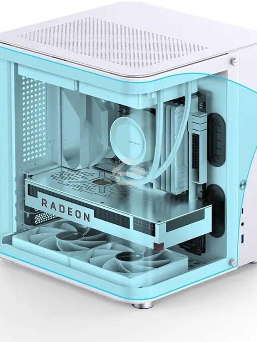 Корпус без блока питания JONSBO TK-1, Mini-Tower, TG, no fan, 1xUSB-A 3.2 + 1xUSB-C 3.2, mATX, mITX White