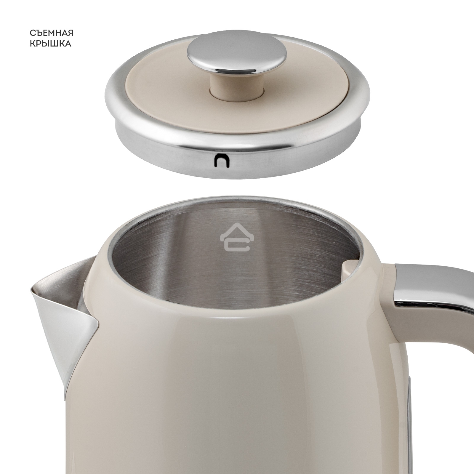 Чайник электрический Galaxy Line GL 0348 1.7л. 2200Вт кремовый корпус: нерж.сталь (ГЛ0348Л)