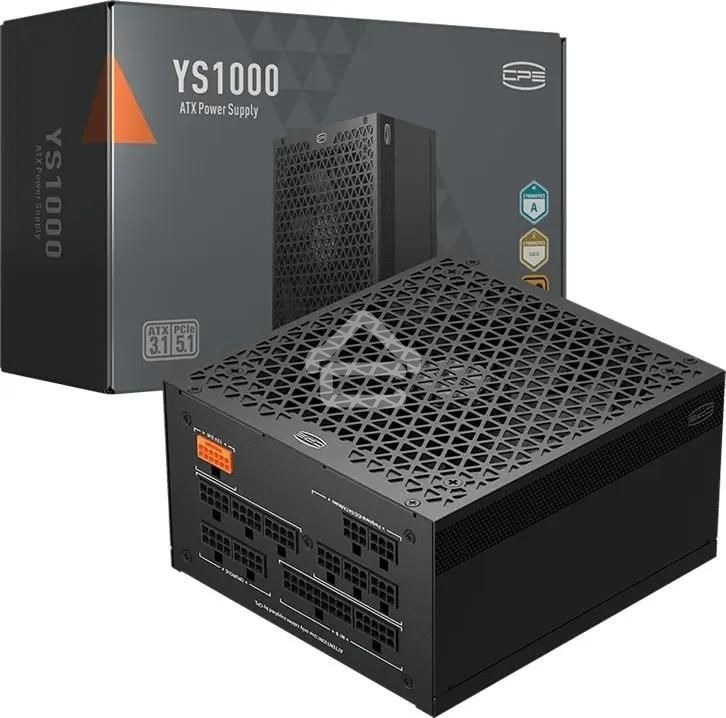 Блок питания PCCooler P5-YS1000-G1F, 1000Вт, 80 PLUS Gold, 135мм, модульный, черный