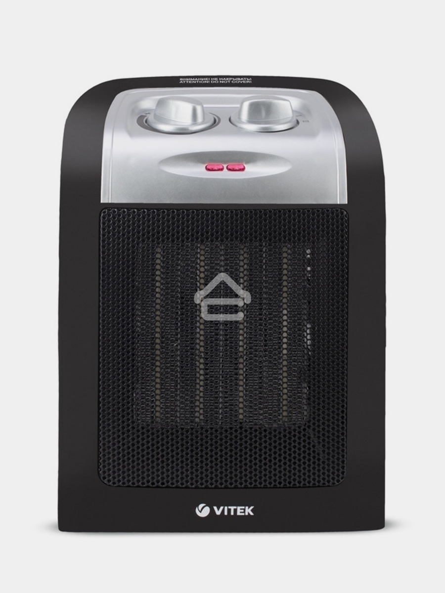 Тепловентилятор Vitek VT-2067 черный/серебристый, 1800 Вт, 15 м2, термостат