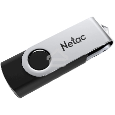 Флешка USB Netac U505 (NT03U505N-008G-20BK), 8Gb, USB 2.0, R/W 70/30, черный/серебристый