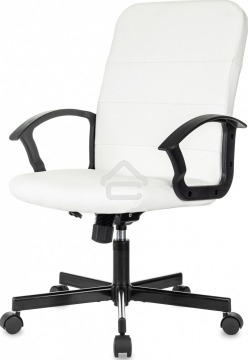 Кресло офисное Бюрократ Triest белый эко.кожа крестов. металл черный