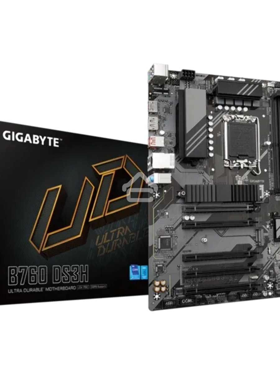 Материнская плата Gigabyte B760 DS3H, LGA 1700, Intel B760, 4xDDR5, 4xSATA, 2xM.2, 1xPCIe 4.0 x16, 4xPCIe 3.0 x1, 1xHDMI, 1xDP, 1x 1Gb LAN, 1xUSB 3.2 Gen 2, 1xUSB 3.2 Gen 2x2, 4xUSB 2.0, 3x3.5 мм, 7.1, ATX