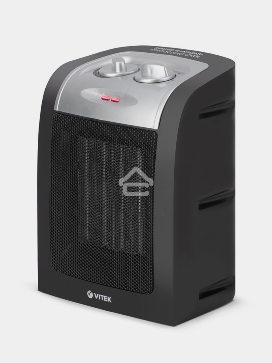 Тепловентилятор Vitek VT-2067 черный/серебристый, 1800 Вт, 15 м2, термостат