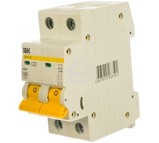 Выключатель автоматический модульный 2п C 32А 4.5кА ВА47-29 ИЭК MVA20-2-032-C