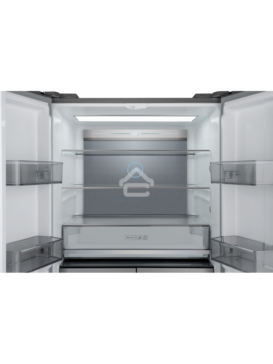 Холодильник Weissgauff WCD 590 NoFrost Inverter Premium Biofresh Blue Glass синий трёхкамерный 359/180 л морозилка снизу