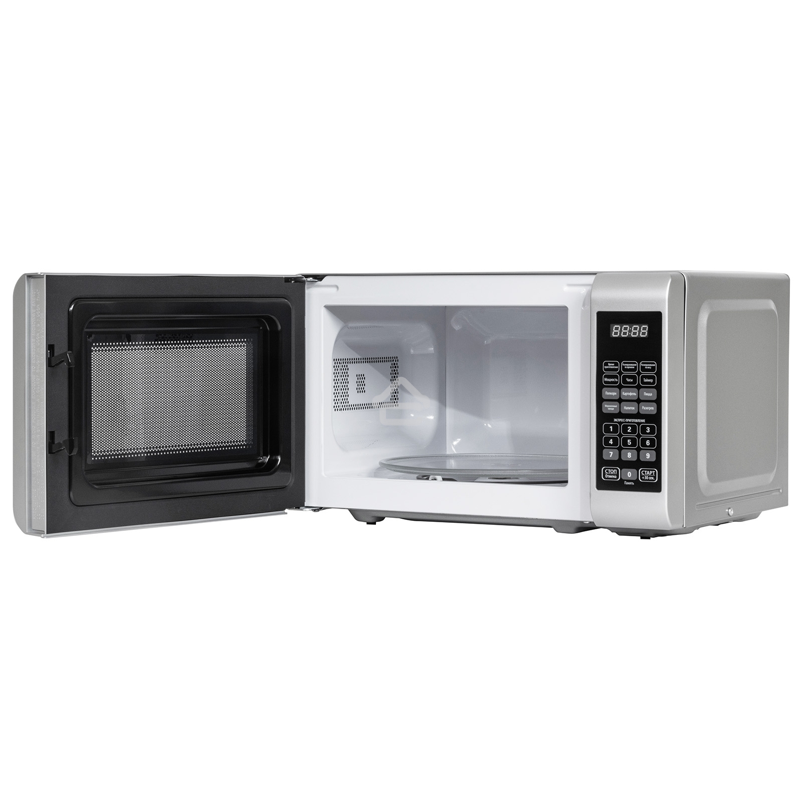 Микроволновая печь JVC JK-MW382S серебристый, 20 л, 700 Вт, переключатели - сенсор