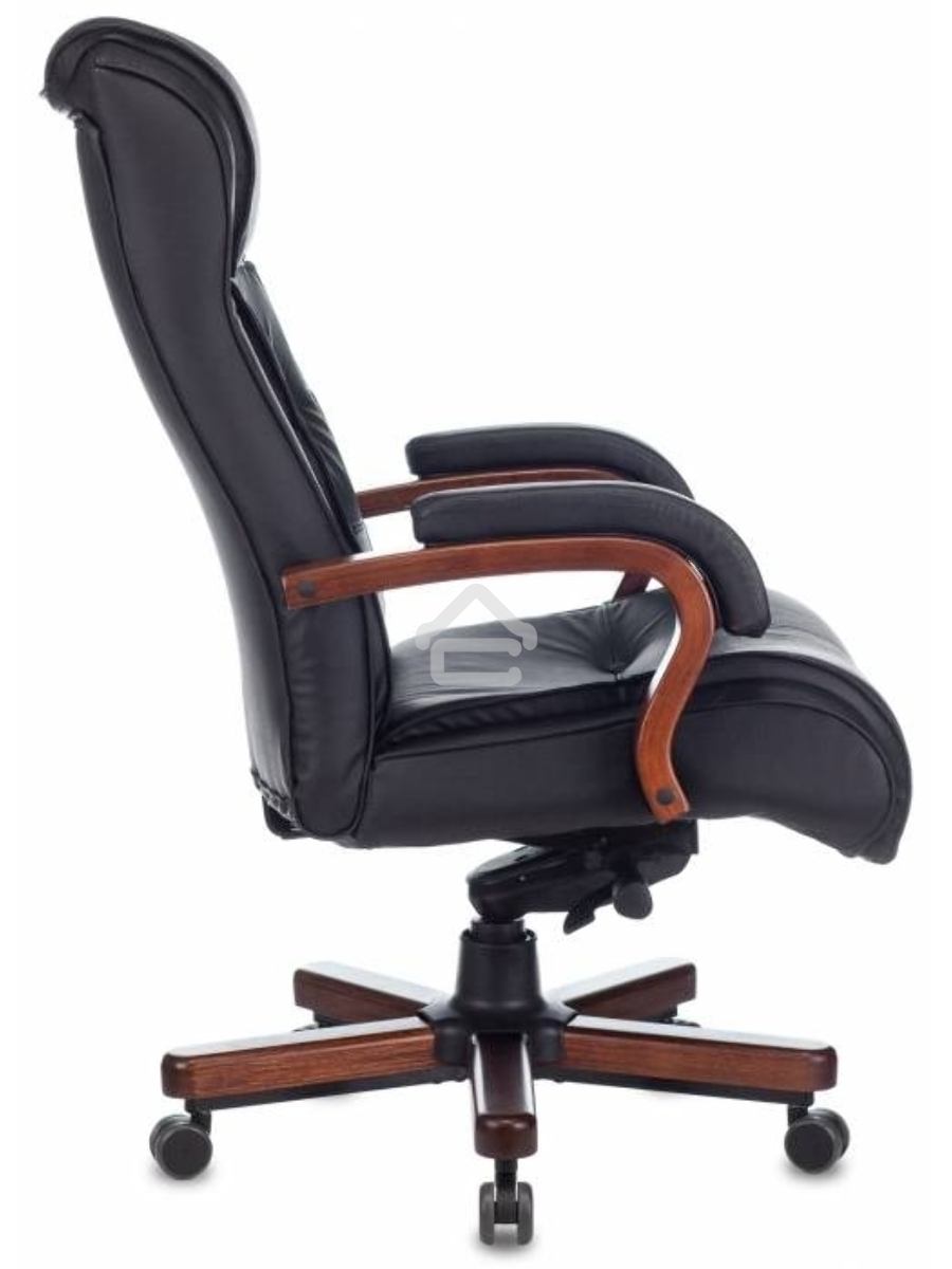 Кресло руководителя Бюрократ T-9926WALNUT черный, кожа, крестовина металл/дерево