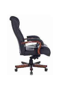 Кресло руководителя Бюрократ T-9926WALNUT черный, кожа, крестовина металл/дерево