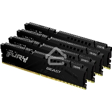 Оперативная память Kingston Fury Beast, DDR5, 64Gb (4x16GB), 6000MHz, CL40, DIMM, с радиаторами, черный