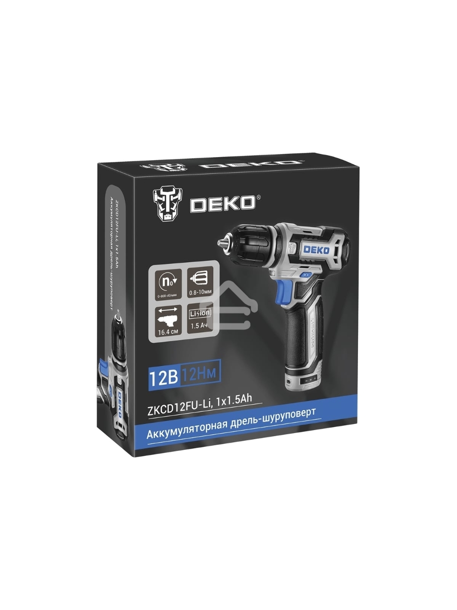 Дрель-шуруповерт Deko ZKCD12FU-Li 063-4141, Аккумуляторная, 12 В