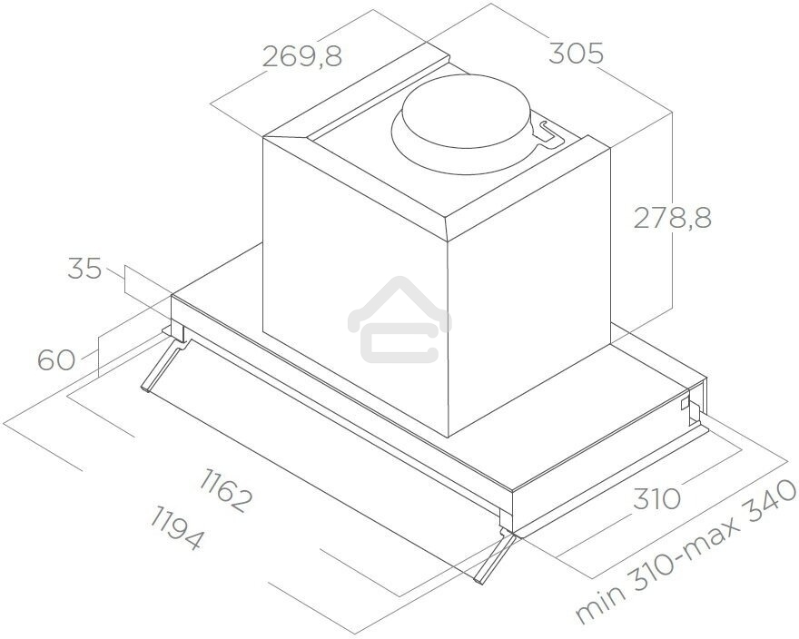 Вытяжка встраиваемая Elica Boxin IX/A/120 нержавеющая сталь, 119.4 см, 750 куб. м/ч, 67 дБ