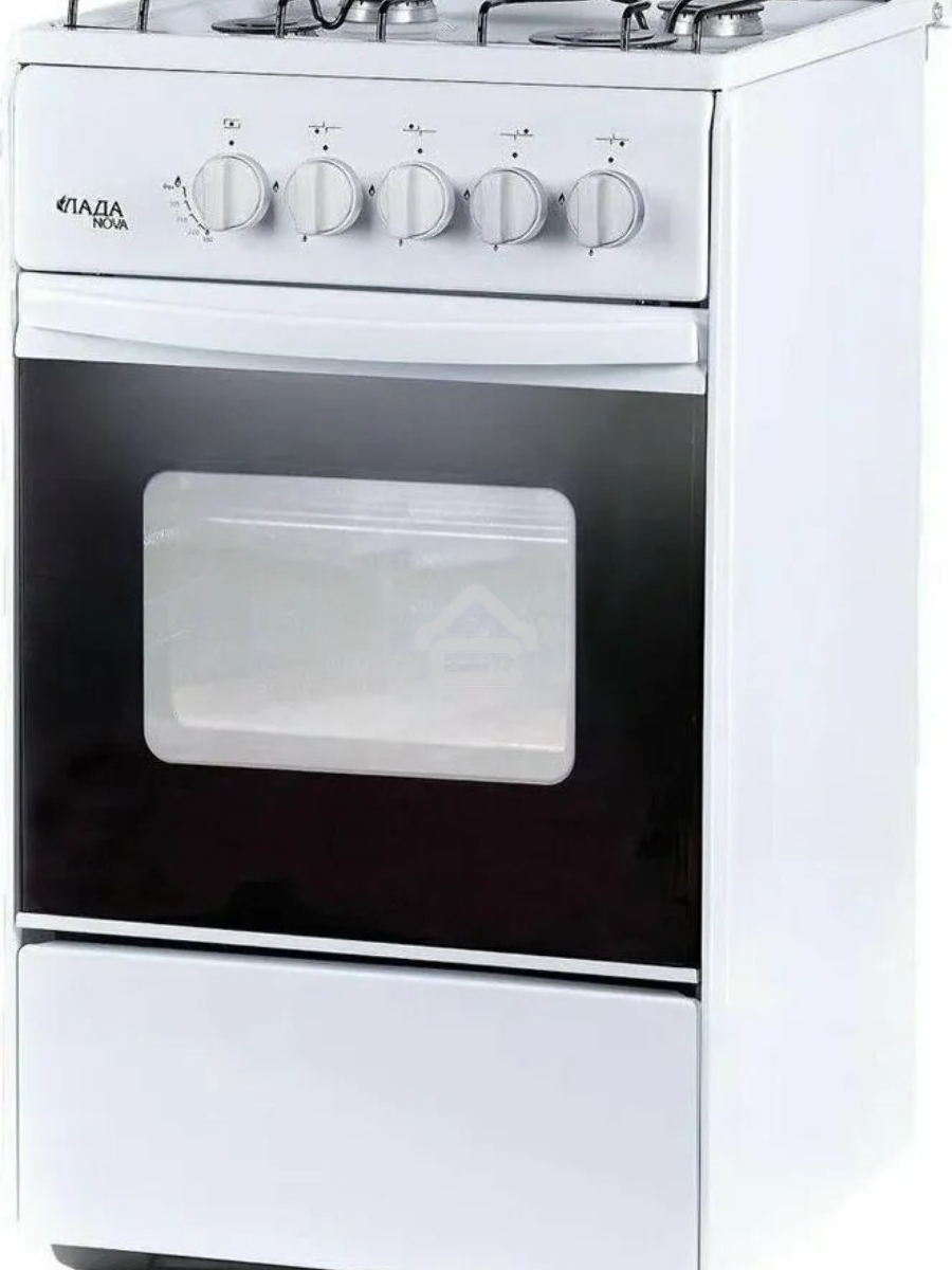 Плита газовая Лада Nova RG 24042 W белый, конфорок 4 газовых, духовка 50 л, 50 см x 85 см x 60 см