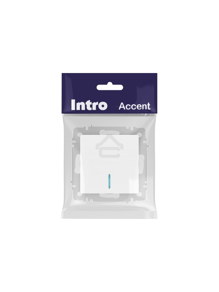 Выключатель Intro Accent 6-102-01М с подсветкой 10А-250В IP20 СУ AL/CU белый матовый Б0063466