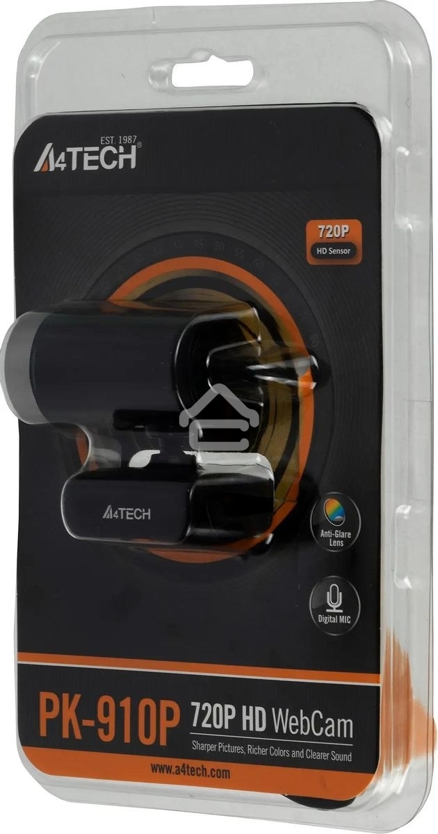 Веб-камера A4Tech PK-910P черный 2Mpix (1280x720) USB2.0 с микрофоном