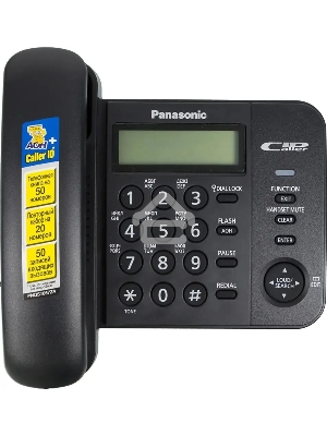 Телефон проводной Panasonic KX-TS2356RUB черный {АОН,Caller ID,ЖКД,блокировка набора,выключение микрофона}