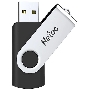 Флеш диск Netac U505 8Gb USB2.0, черный и серебристый NT03U505N-008G-20BK