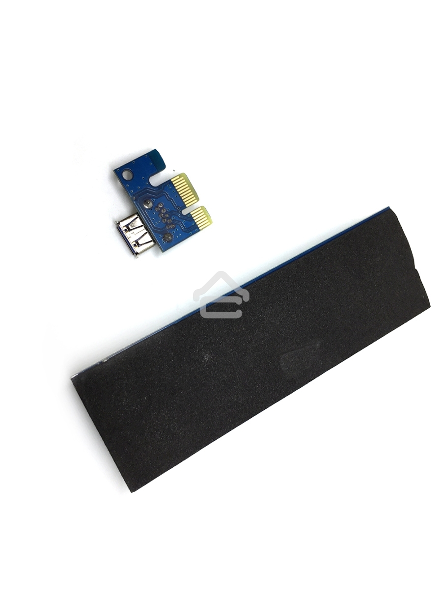 Переходник/удлинитель Espada USB Riser card PCI-E x1 Male to PCI-E x16 Female с питанием 6Pin, EpciEkit, в комплекте кабель usb 3.0
