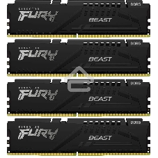Оперативная память Kingston Fury Beast, DDR5, 64Gb (4x16GB), 6000MHz, CL40, DIMM, с радиаторами, черный