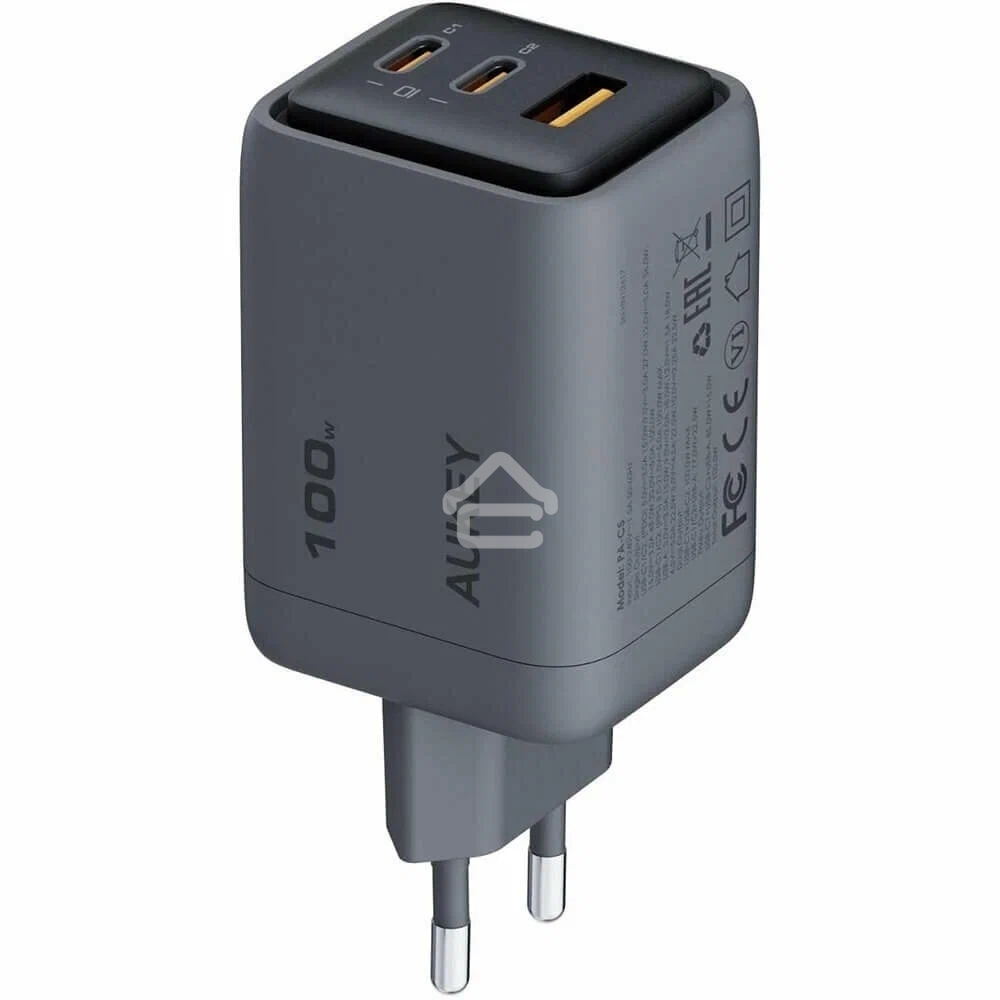 Сетевое зарядное устройство Aukey Comet Mix 100W серый