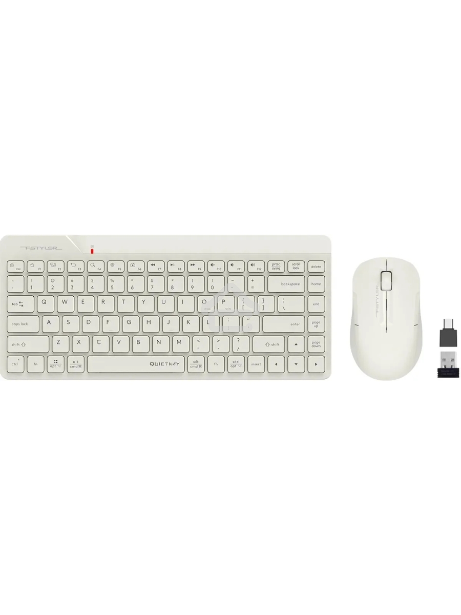 Клавиатура + мышь A4Tech Fstyler FG2200 Air2 клав:бежевый мышь:бежевый USB беспроводная slim