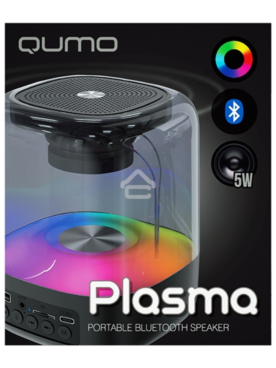 Акустическая система QUMO Plasma ВТ 0082 5 ВТ  объемное звучание  RGB подсветка