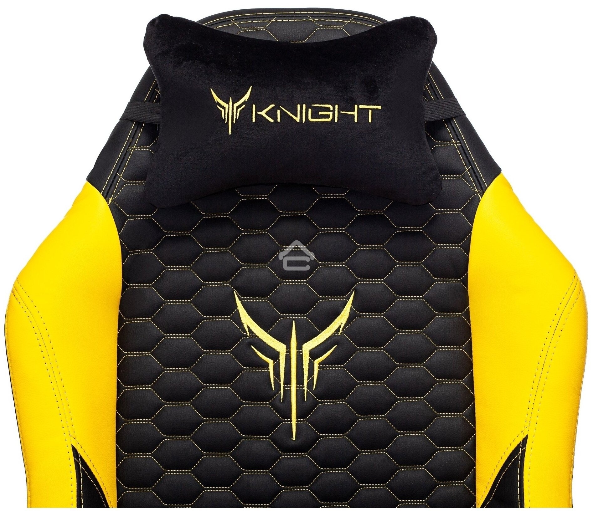 Кресло игровое Knight Neon черный/желтый соты эко.кожа с подголов. крестовина металл