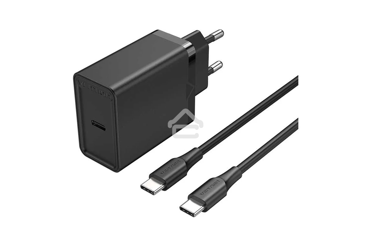 Набор для зарядки Vention FAHBF-EU з/у 25W и кабель USB-C 3А черный