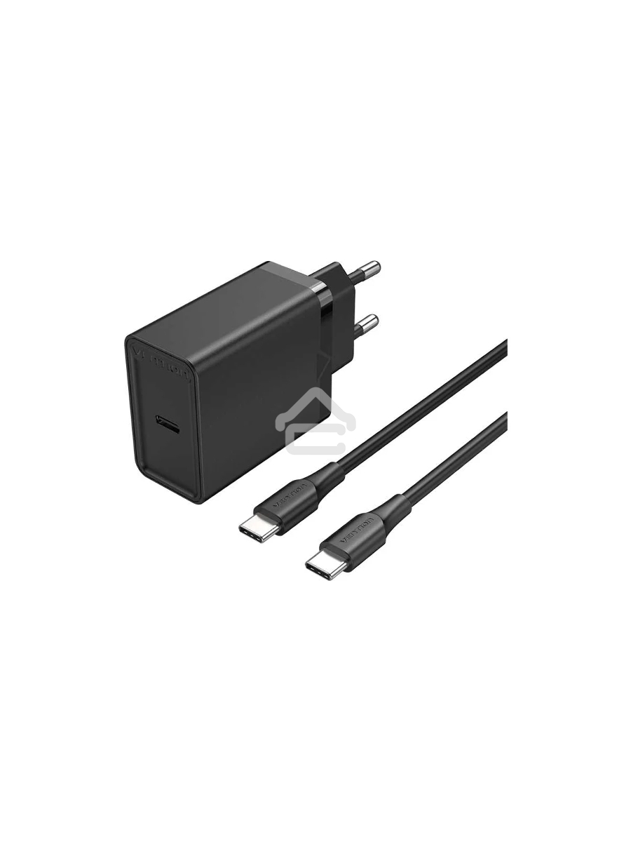 Набор для зарядки Vention FAHBF-EU з/у 25W и кабель USB-C 3А Черный