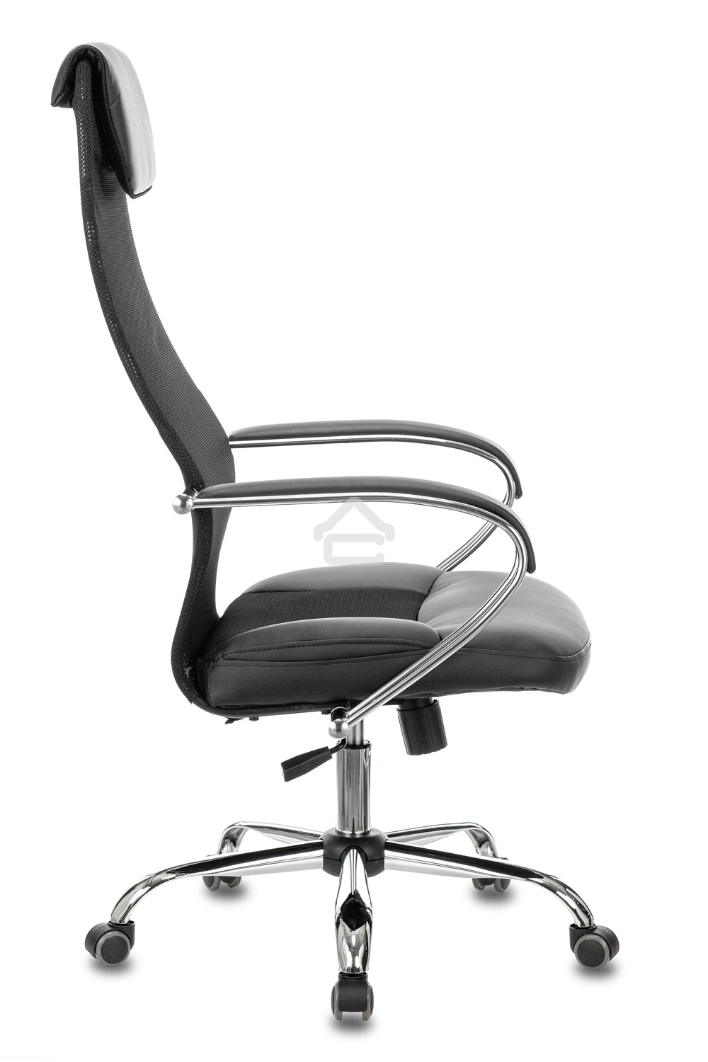 Кресло руководителя Бюрократ CH-608SL/BLACK TW-01 TW-11 черный, искусст.кожа/ткань, крестовина хром, спинка сетка