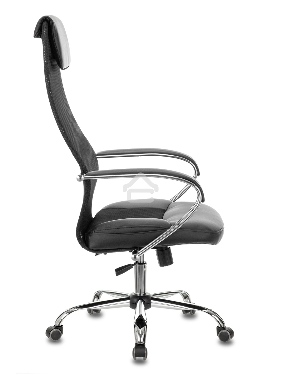 Кресло руководителя Бюрократ CH-608SL/BLACK TW-01 TW-11 черный, искусст.кожа/ткань, крестовина хром, спинка сетка