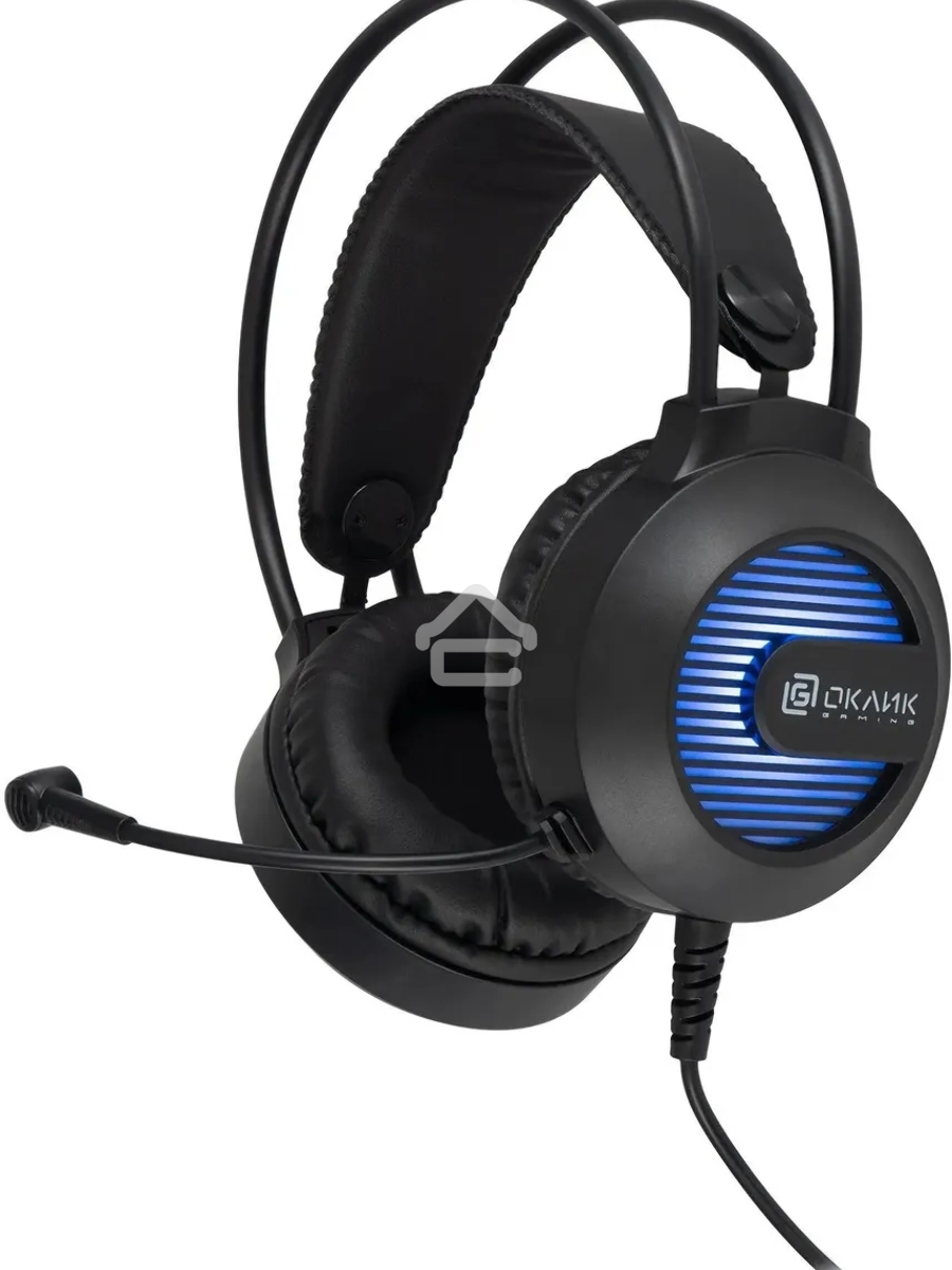 Наушники с микрофоном Оклик HS-L300G Black черный 2.2м мониторные USB оголовье (1796949)