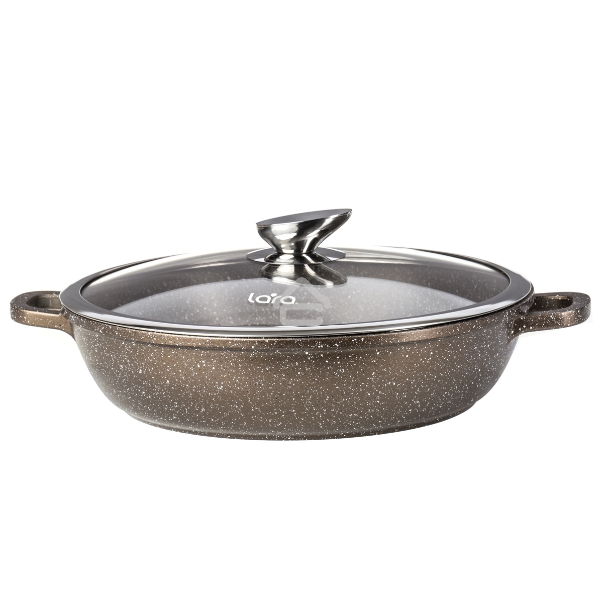 Сотейник LARA LR02-211 choco 2,9 л, 24 см, литой алюминий, с крышкой