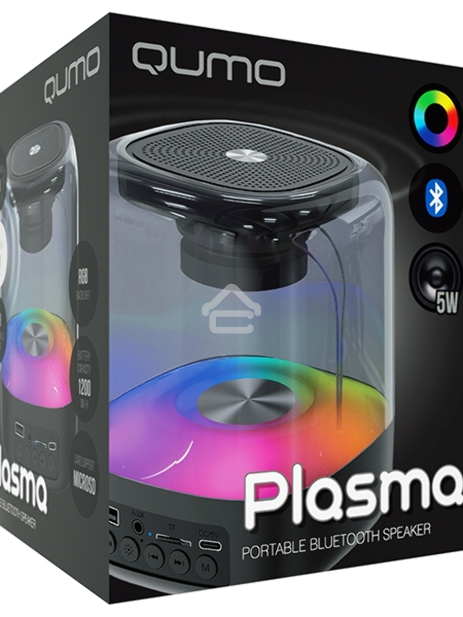 Акустическая система QUMO Plasma ВТ 0082 5 ВТ  объемное звучание  RGB подсветка