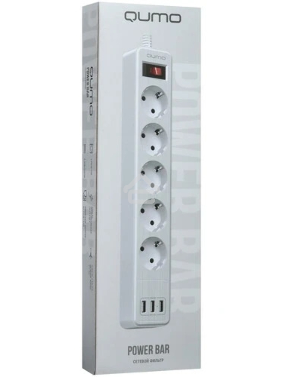Сетевой фильтр QUMO Power Bar  5SP4U (P-0005), белый