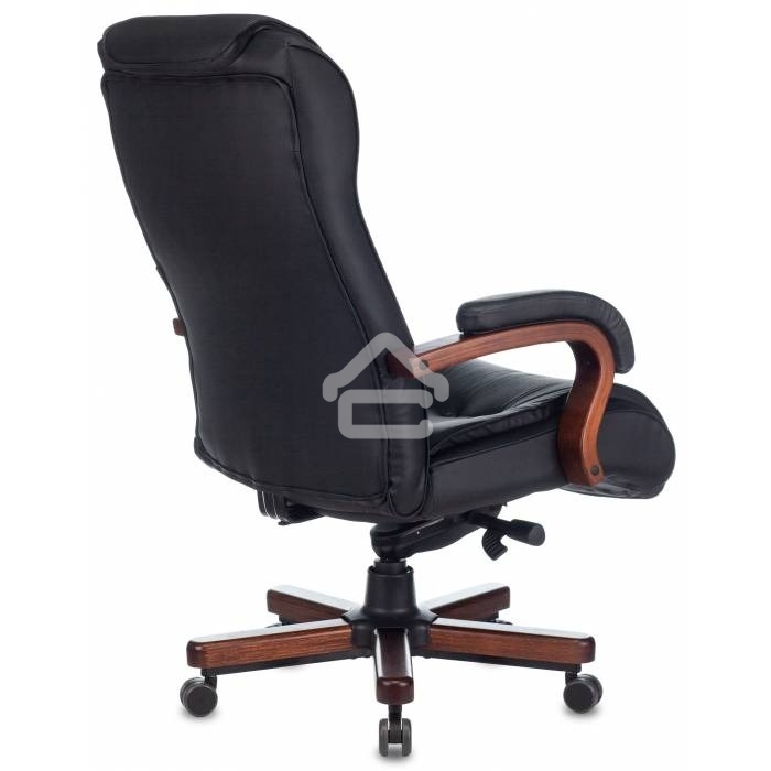 Кресло руководителя Бюрократ T-9926WALNUT черный, кожа, крестовина металл/дерево