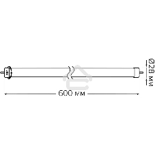 Лампа светодиодная Gauss Elementary T8 10Вт 6500К G13 800лм 600мм стекло поворотная