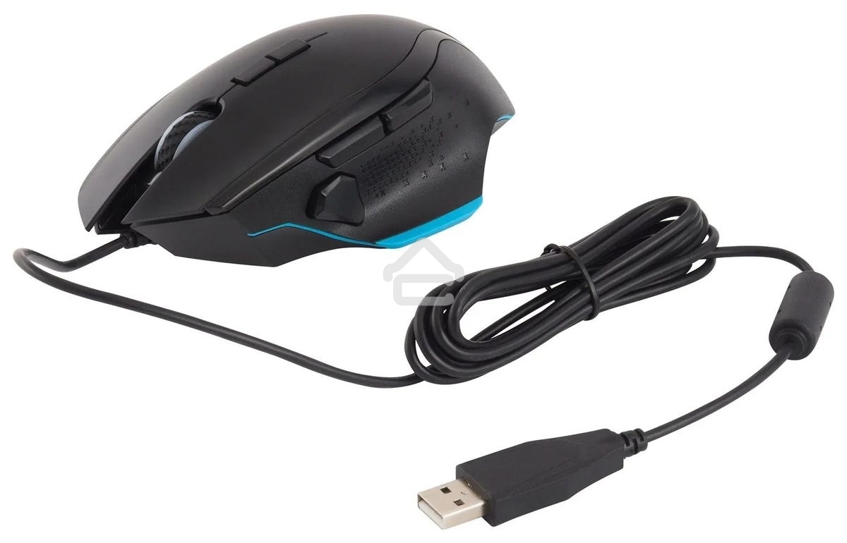 Мышь проводная Acer OMW123 черный, 6400 dpi, USB, кнопки - 8