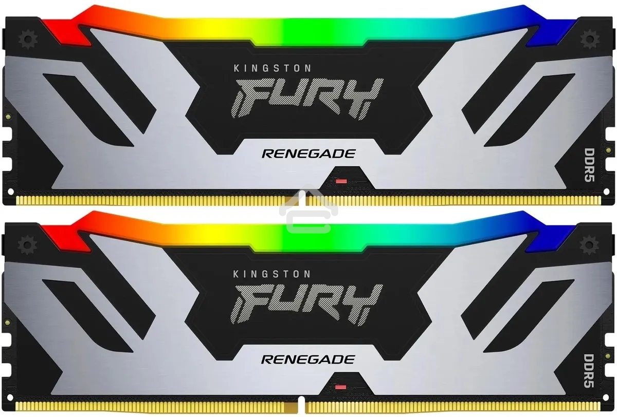 Оперативная память Kingston Fury Renegade, DDR5, 96Gb (2x48GB), 6000MHz, CL32, DIMM, с радиаторами, cеребристый/черный