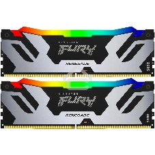 Оперативная память Kingston Fury Renegade, DDR5, 96Gb (2x48GB), 6000MHz, CL32, DIMM, с радиаторами, cеребристый/черный
