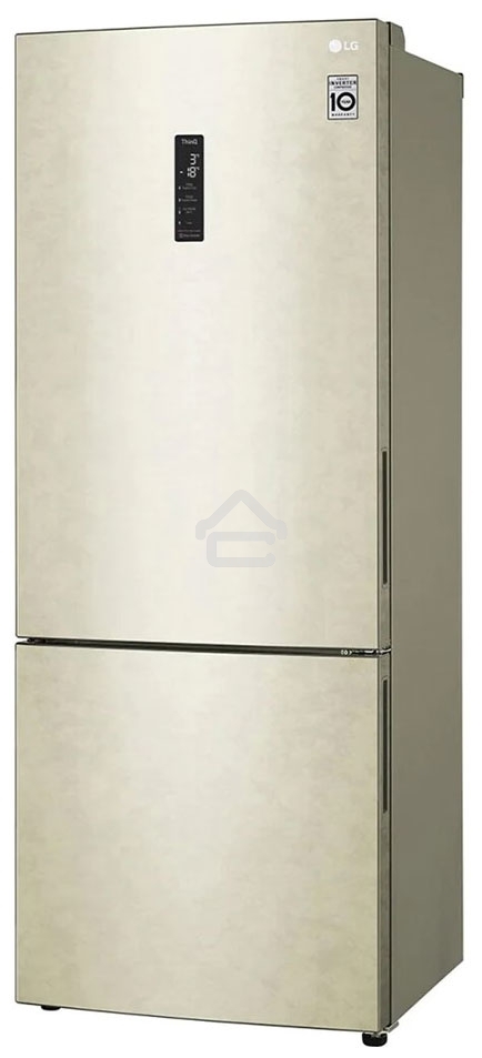 Холодильник LG GC-B569PECM бежевый глянц. двухкамерный инвертер 329/122л морозилка снизу, No Frost