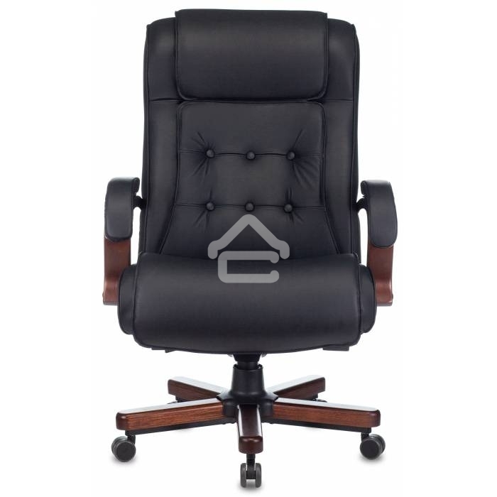 Кресло руководителя Бюрократ T-9926WALNUT черный, кожа, крестовина металл/дерево