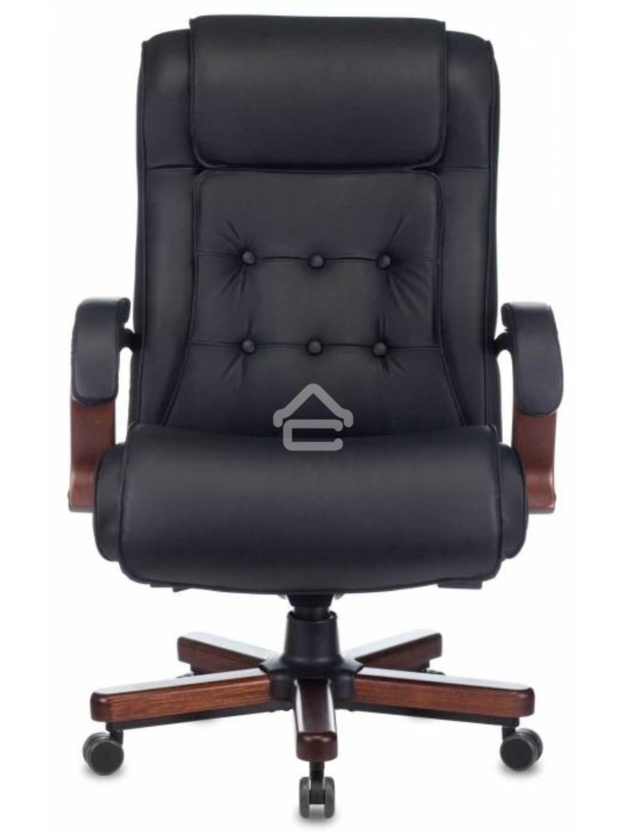 Кресло руководителя Бюрократ T-9926WALNUT черный, кожа, крестовина металл/дерево
