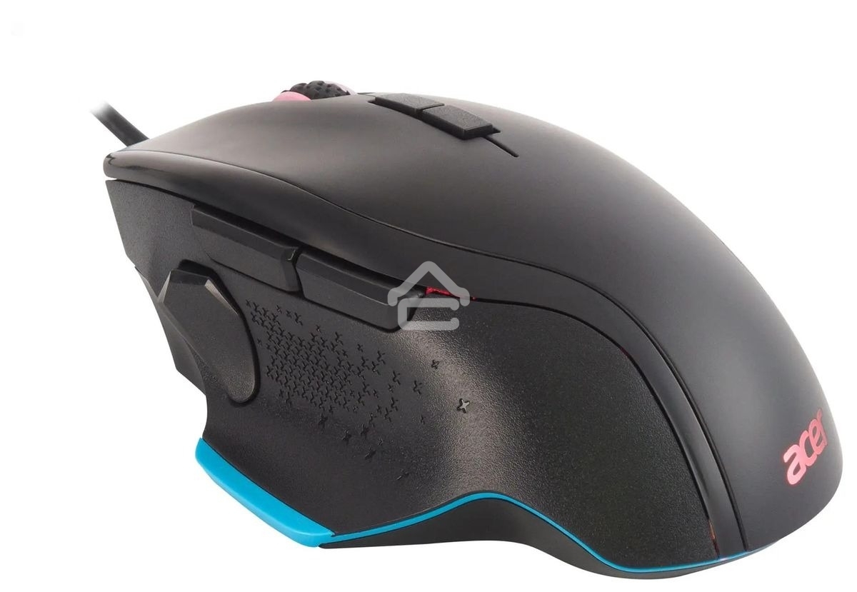 Мышь проводная Acer OMW123 черный, 6400 dpi, USB, кнопки - 8