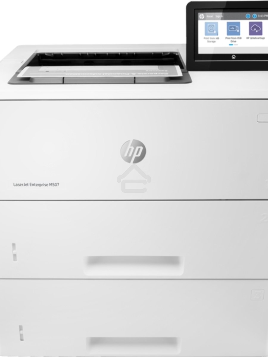 Принтер лазерный HP LaserJet Enterprise M507x (1PV88A#B19), A4, ч/б, печ. до 43 стр/мин, 1200 x 1200 dpi, USB, RJ-45, Wi-Fi, BlueTooth, Air Print, Mopria